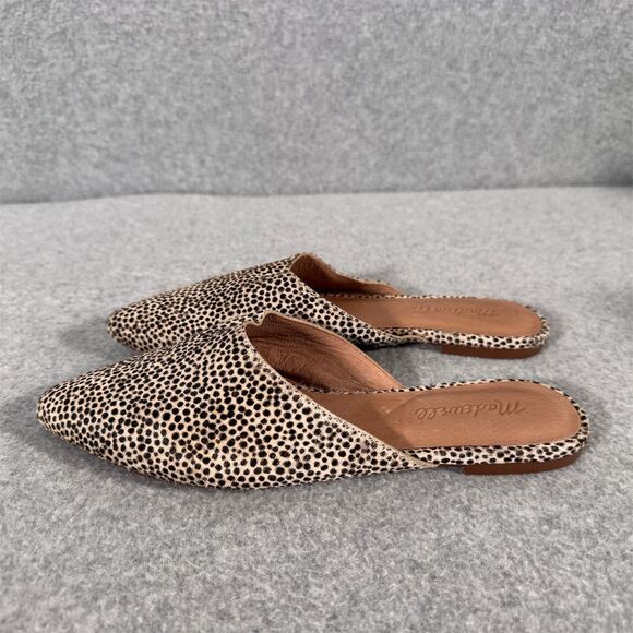 Madewell Women's Size 7.5 Remi Spotted Calf Hair Mules - Picture 3 of 9